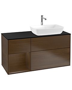 Villeroy und Boch Finion Villeroy und Boch Finion G802GNGN 120cm, cover plate black matt, Emotion, shelves Walnut Veneer , Walnut Veneer veneer