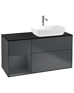 Villeroy und Boch Finion Villeroy und Boch Finion G802HGHG 120cm, cover plate black matt, Emotion, shelves Midnight matt lacquer, Midnight Blue Matt Lacquer