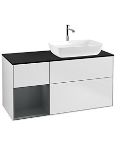 Villeroy und Boch Finion Villeroy und Boch Finion G802HGMT 120cm, cover plate black matt, Emotion, shelves midnight matt lacquer, white matt lacquer