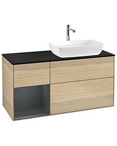 Villeroy und Boch Finion Villeroy und Boch Finion G802HGPC 120cm, cover plate black matt, Emotion, shelves Midnight matt lacquer, Oak Veneer