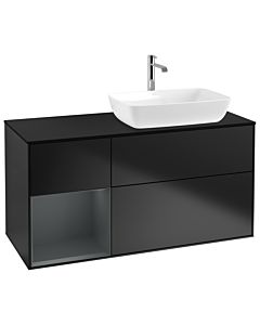Villeroy und Boch Finion Villeroy und Boch Finion G802HGPD 120cm, cover plate black matt, Emotion, shelves midnight matt lacquer, black matt lacquer