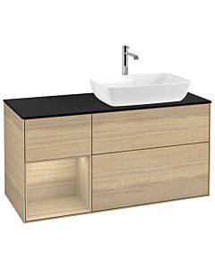 Villeroy und Boch Finion Villeroy und Boch G802PCPC 120cm, plaque de finition noir mat, émotion, étagères Oak Veneer , Oak Veneer