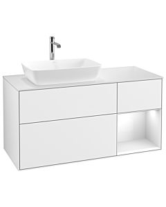 Villeroy und Boch Finion Villeroy und Boch Finion G811GFGF 120cm, cover plate white matt, Emotion, shelves Glossy white lacquer, Glossy white lacquer