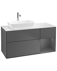 Villeroy und Boch Finion Villeroy und Boch Finion G811GKGK 120cm, cover plate white matt, Emotion, shelves anthracite matt lacquer, anthracite matt