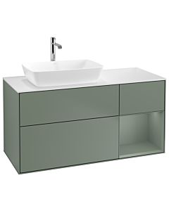 Villeroy und Boch Finion Villeroy und Boch Finion G811GMGM 120cm, cover plate white matt, Emotion, shelves olive matt lacquer, Olive Matt Lacquer