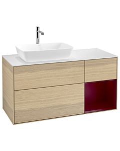 Villeroy und Boch Finion Villeroy und Boch Finion G811HBPC 120cm, cover plate white matt, Emotion, shelves Peony matt lacquer, Oak Veneer