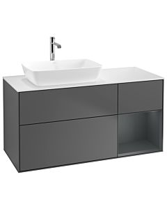 Villeroy und Boch Finion Villeroy und Boch Finion G811HGGK 120cm, cover plate white matt, Emotion, shelves midnight matt lacquer, anthracite matt