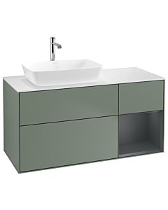 Villeroy und Boch Finion Villeroy und Boch Finion G811HGGM 120cm, cover plate white matt, Emotion, shelves Midnight matt lacquer, Olive Matt Lacquer