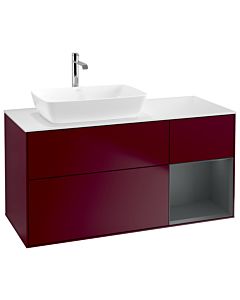 Villeroy und Boch Finion Villeroy und Boch Finion G811HGHB 120cm, cover plate white matt, Emotion, shelves Midnight matt lacquer, Peony Matt