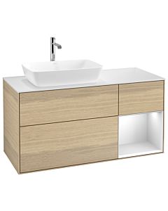 Villeroy und Boch Finion Villeroy und Boch Finion G811MTPC 120cm, cover plate white matt, Emotion, shelves white matt lacquer, Oak Veneer