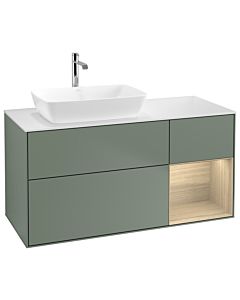 Villeroy und Boch Finion Villeroy und Boch Finion G811PCGM 120cm, cover plate white matt, Emotion, shelves Oak Veneer , Olive Matt Lacquer