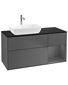 Villeroy und Boch Finion Villeroy und Boch Finion G812GKGK 120cm, cover plate black matt, Emotion, shelves anthracite matt lacquer, anthracite matt