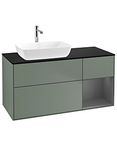 Villeroy und Boch Finion Villeroy und Boch Finion G812GKGM 120cm, cover plate black matt, Emotion, shelves anthracite matt lacquer, Olive Matt Lacquer