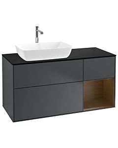 Villeroy und Boch Finion Villeroy und Boch G812GNHG 120cm, couvercle noir mat, Emotion, étagères Walnut Veneer , Midnight Blue Matt Lacquer