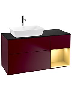 Villeroy und Boch Finion Villeroy und Boch Finion G812HFHB 120cm, cover plate black matt, Emotion, shelves gold matt lacquer, Peony Matt