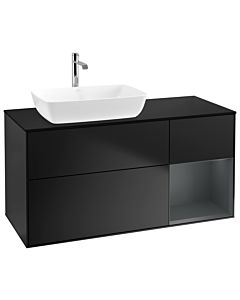 Villeroy und Boch Finion Villeroy und Boch Finion G812HGPD 120cm, cover plate black matt, Emotion, shelves midnight matt lacquer, black matt lacquer