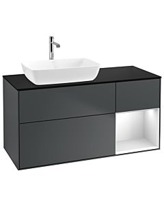 Villeroy und Boch Finion Villeroy und Boch Finion G812MTHG 120cm, cover plate black matt, Emotion, shelves white matt lacquer, midnight Blue Matt Lacquer