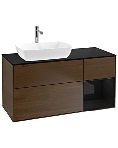 Villeroy und Boch Finion Villeroy und Boch Finion G812PHGN 120cm, cover plate black matt, Emotion, shelves Glossy black lacquer, walnut veneer
