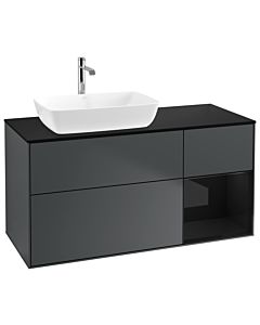 Villeroy und Boch Finion Villeroy und Boch Finion G812PHHG 120cm, cover plate black matt, Emotion, shelves Glossy black lacquer, Midnight Blue Matt Lacquer