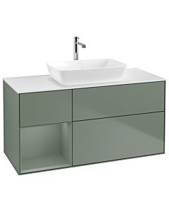 Villeroy und Boch Finion Villeroy und Boch Finion G821GMGM 120cm, cover plate white matt, Emotion, shelves olive matt lacquer, Olive Matt Lacquer