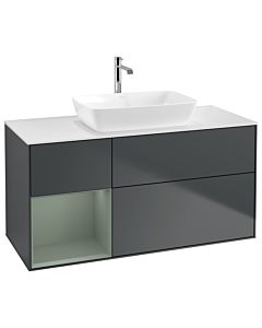 Villeroy und Boch Finion Villeroy und Boch Finion G821GMHG 120cm, cover plate white matt, Emotion, shelves olive matt lacquer, midnight Blue Matt Lacquer