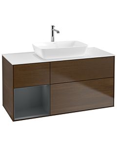 Villeroy und Boch Finion Villeroy und Boch Finion G821HGGN 120cm, cover plate white matt, Emotion, shelves Midnight matt lacquer, walnut veneer