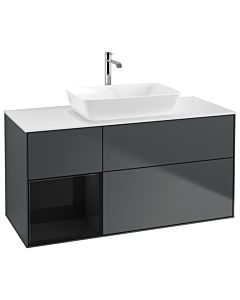 Villeroy und Boch Finion Villeroy und Boch Finion G821PHHG 120cm, top white matt, Emotion, shelves Glossy black lacquer, Midnight Blue Matt Lacquer
