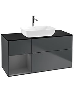 Villeroy und Boch Finion Villeroy und Boch Finion G822GKHG 120cm, cover plate matt black, Emotion, shelves anthracite matt lacquer, midnight Blue Matt Lacquer