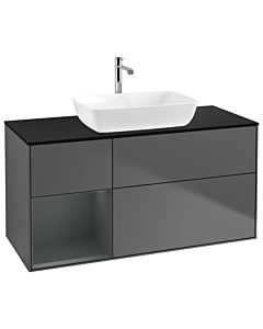 Villeroy und Boch Finion Villeroy und Boch Finion G822HGGK 120cm, cover plate black matt, Emotion, shelves midnight matt lacquer, anthracite matt