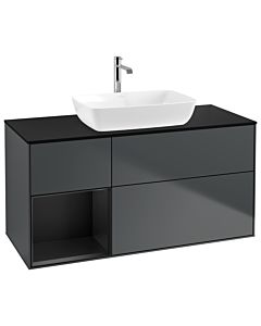 Villeroy und Boch Finion Villeroy und Boch Finion G822PDHG 120cm, cover plate black matt, Emotion, shelves black matt lacquer, midnight Blue Matt Lacquer