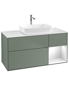 Villeroy und Boch Finion Villeroy und Boch Finion G831GFGM 120cm, cover plate white matt, Emotion, shelves Glossy white lacquer, Olive Matt Lacquer