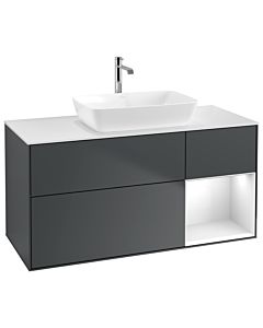 Villeroy und Boch Finion Villeroy und Boch Finion G831GFHG 120cm, cover plate white matt, Emotion, shelves Glossy white lacquer, Midnight Blue Matt Lacquer