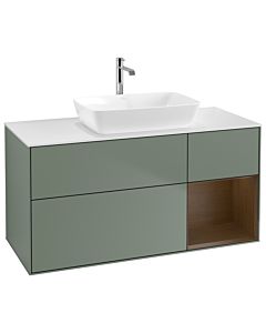 Villeroy und Boch Finion Villeroy und Boch Finion G831GNGM 120cm, cover plate white matt, Emotion, shelves Walnut Veneer , Olive Matt Lacquer