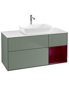 Villeroy und Boch Finion Villeroy und Boch Finion G831HBGM 120cm, cover plate white matt, Emotion, shelves Peony matt lacquer, Olive Matt Lacquer