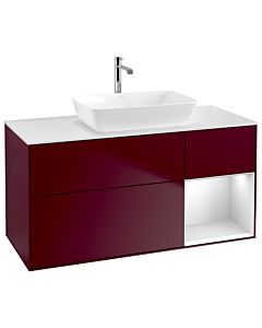 Villeroy und Boch Finion Waschtischunterschrank G831MTHB 120cm, Abdeckplatte white matt, Emotion, Regale White matt lacquer, Peony Matt