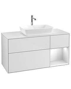 Villeroy und Boch Finion Waschtischunterschrank G831MTMT 120cm, Abdeckplatte white matt, Emotion, Regale White matt lacquer, White matt lacquer
