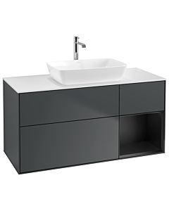 Villeroy und Boch Finion Villeroy und Boch Finion G831PDHG 120cm, cover plate white matt, Emotion, shelves black matt lacquer, midnight Blue Matt Lacquer