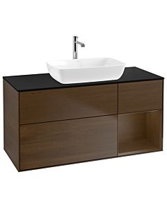 Villeroy und Boch Finion Villeroy und Boch Finion G832GNGN 120cm, cover plate black matt, Emotion, shelves Walnut Veneer , Walnut Veneer veneer