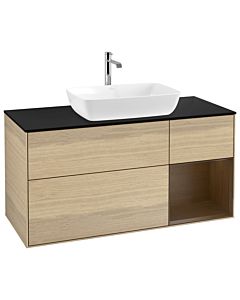 Villeroy und Boch Finion Villeroy und Boch G832GNPC 120cm, plaque de finition noir mat, émotion, étagères Walnut Veneer , Oak Veneer