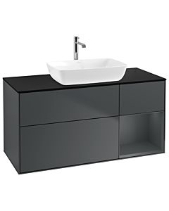 Villeroy und Boch Finion Villeroy und Boch Finion G832HGHG 120cm, cover plate black matt, Emotion, shelves Midnight matt lacquer, Midnight Blue Matt Lacquer