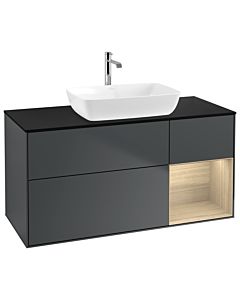 Villeroy und Boch Finion Villeroy und Boch Finion G832PCHG 120cm, cover plate black matt, Emotion, shelves Oak Veneer , Midnight Blue Matt Lacquer