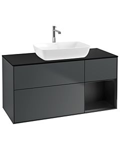 Villeroy und Boch Finion Villeroy und Boch Finion G832PDHG 120cm, cover plate black matt, Emotion, shelves black matt lacquer, midnight Blue Matt Lacquer