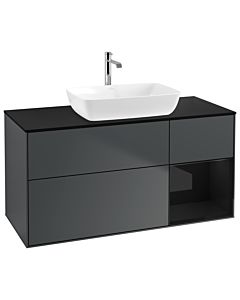 Villeroy und Boch Finion Villeroy und Boch Finion G832PHHG 120cm, cover plate black matt, Emotion, shelves Glossy black lacquer, Midnight Blue Matt Lacquer