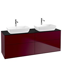 Villeroy und Boch Finion Waschtischunterschrank G84200HB 160x60,3cm, Emotion, Abdeckplatte black matt, Peony Matt