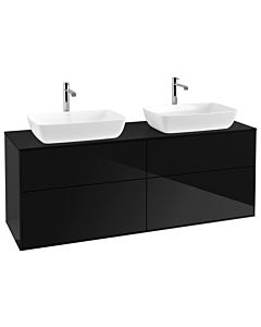 Villeroy und Boch Finion Waschtischunterschrank G84200PH 160x60,3cm, Emotion, Abdeckplatte black matt, Glossy Black Lacquer