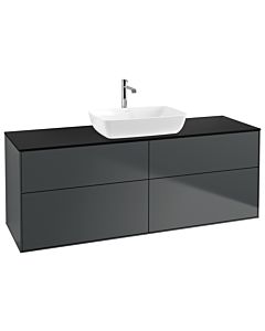 Villeroy und Boch Finion Waschtischunterschrank G85200HG 160x60,3cm, Emotion, Abdeckplatte black matt, Midnight Blue Matt Lacquer