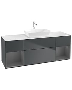 Villeroy und Boch Finion Villeroy und Boch Finion G861GKHG 160cm, cover plate white matt, Emotion, shelves anthracite matt lacquer, midnight Blue Matt Lacquer