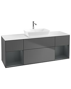 Villeroy und Boch Finion Villeroy und Boch Finion G861HGGK 160cm, cover plate white matt, Emotion, shelves midnight matt lacquer, anthracite matt