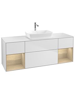Villeroy und Boch Finion Villeroy und Boch Finion G861PCMT 160cm, cover plate white matt, Emotion, shelves Oak Veneer , white matt lacquer
