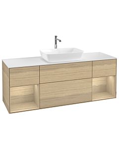 Villeroy und Boch Finion Villeroy und Boch G861PCPC 160cm, plaque de finition blanc mat, émotion, étagères Oak Veneer , Oak Veneer
